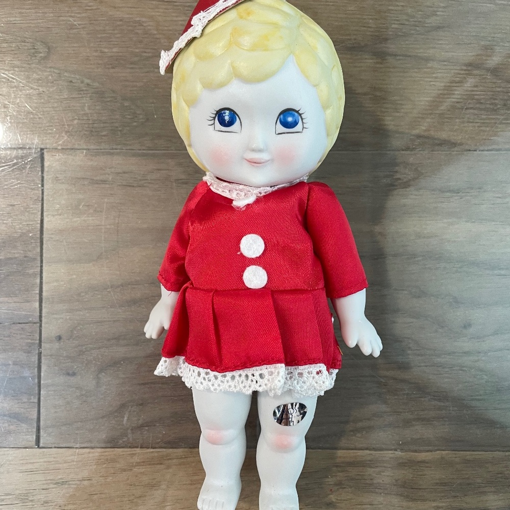 Vintage (but new) Porcelain Kewpie-Style Doll